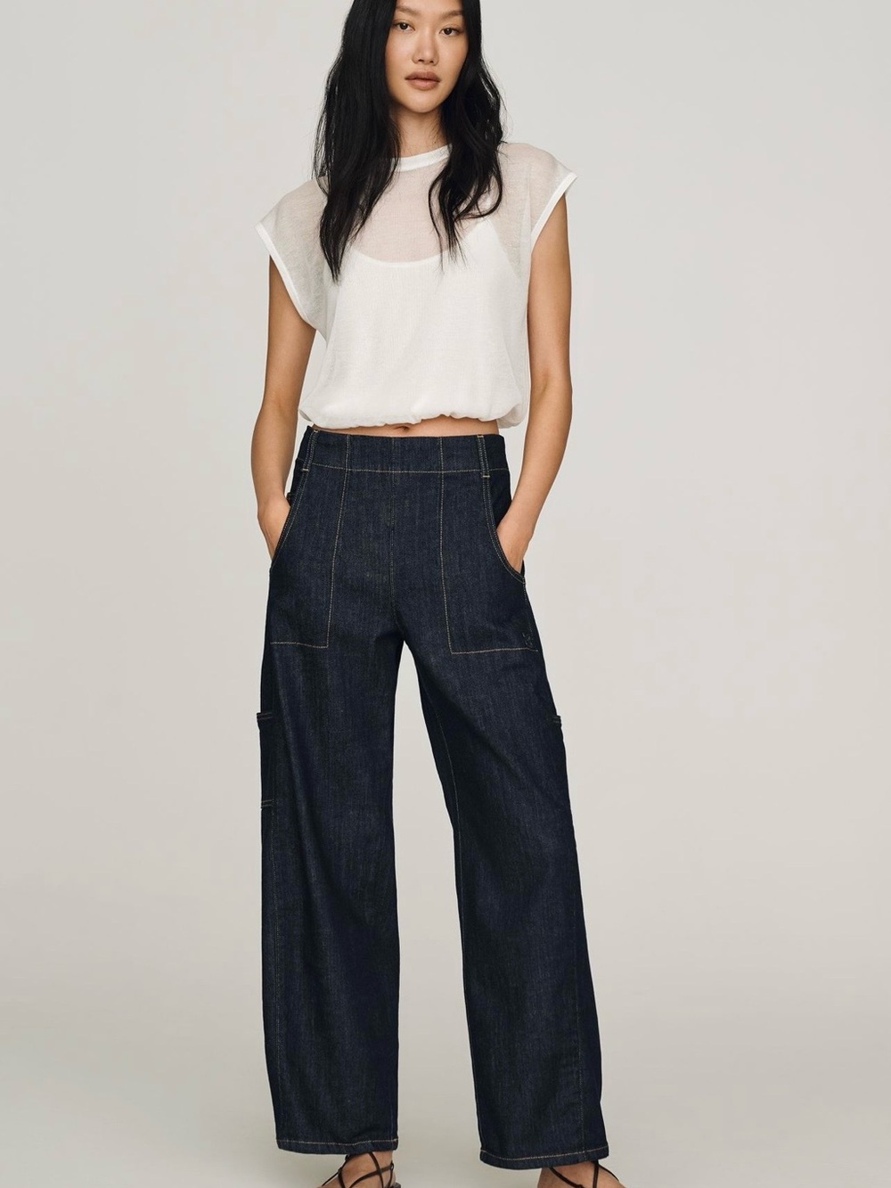 NWT Anthropologie Maeve Painters Mid-Rise Tapered Jean in Dark Denim
